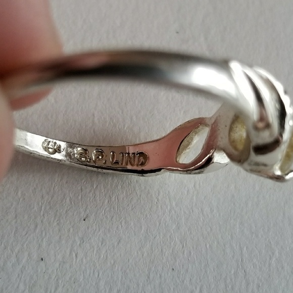 Vintage Lind ring faux diamond ring silver tone size 11 eleven solitaire - Picture 4 of 7